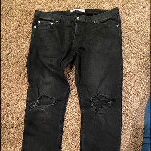 Top man stretch skinny jeans - black